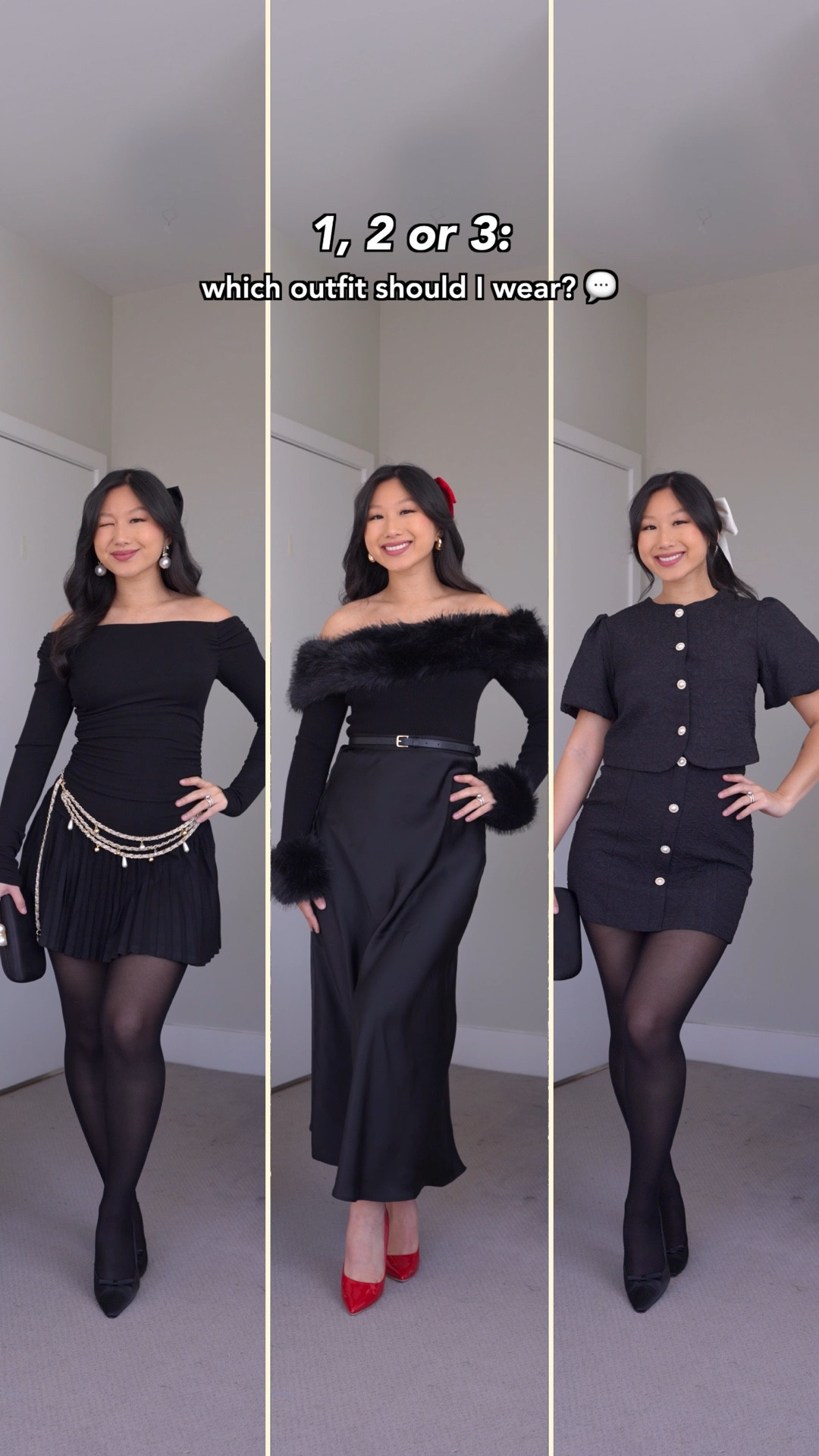 Black Off Shoulder Mini Dress: size 2
Fur Trimmed Top: size XS (worn backwards)
Red Stiletto Heels: true to size
Linking similar products

How to style, style tips, ballet, Christmas outfit, this or that, going out, little black dress, date night outfit, holiday fashion

#LTKBump #LTKHoliday #LTKSeasonal