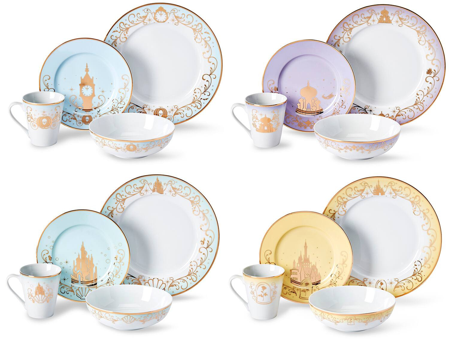 Disney - Princess 16-Piece Dinnerware Set | Cinderella, Jasmine, Ariel, Belle - White | Best Buy U.S.