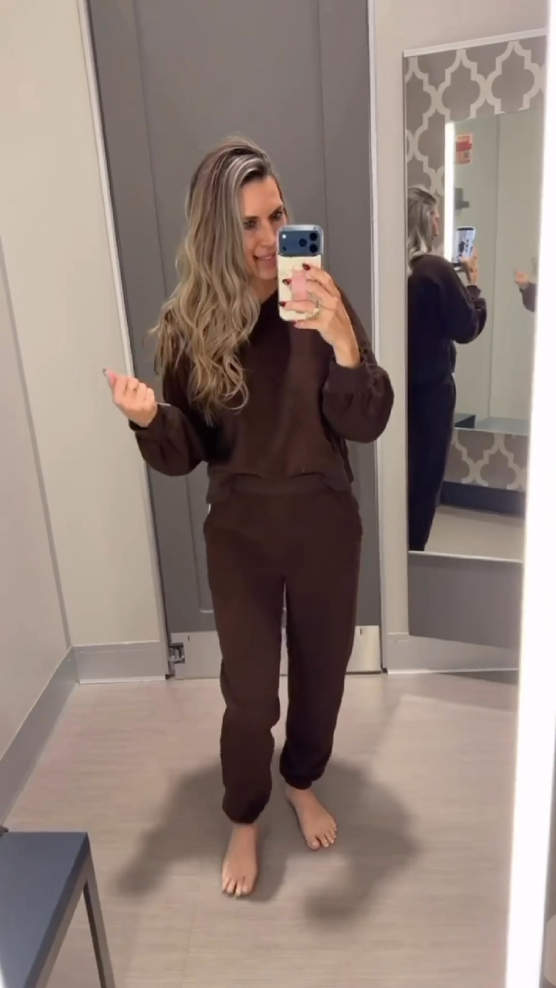 As soft as a teddy bear- perfect brown color. True to size 

#targetfinds #fallpajamas #cozystyle #matchingset

#LTKFindsUnder50 #LTKStyleTip