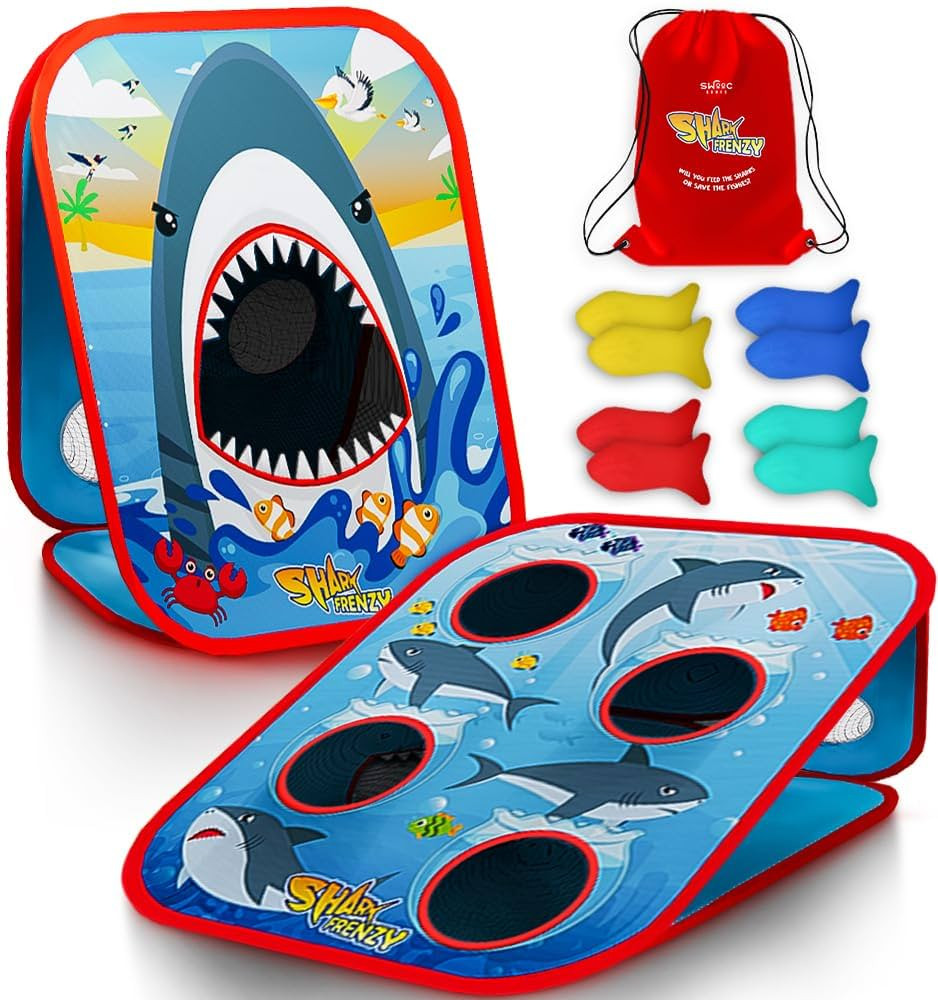 Swooc Games® - Shark Frenzy™ | 2-in-1 Bean Bag Toss Game for Kids | 5-Second Setup Toddler Par... | Amazon (US)