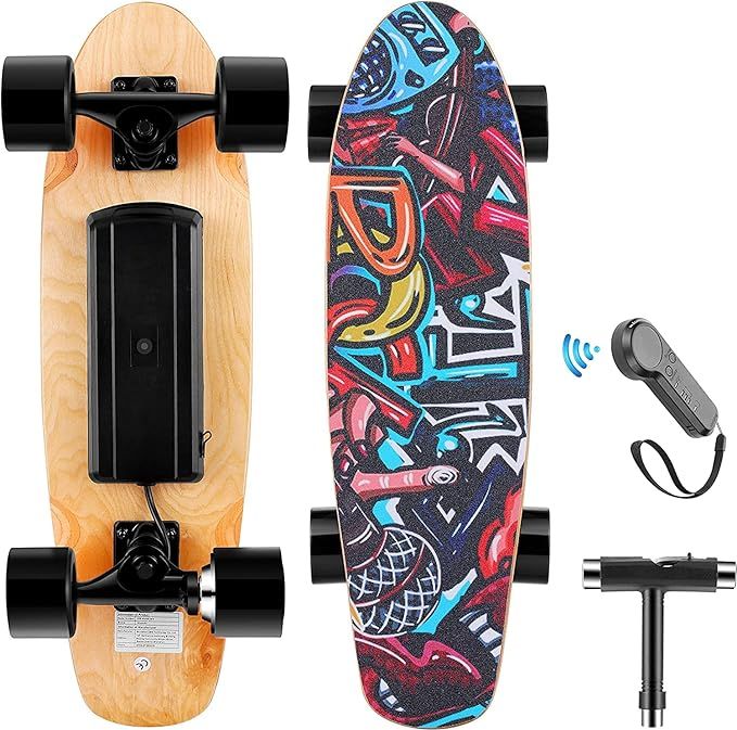 Amazon.com : WOOKRAYS Electric Skateboard with Wireless Remote Control, 350W, Max 20KM/H 7 Layers... | Amazon (US)