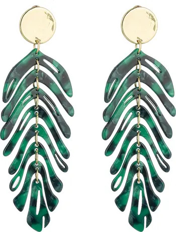 EYE CANDY LOS ANGELES Leaf Drop Statement Earrings | Nordstromrack | Nordstrom Rack
