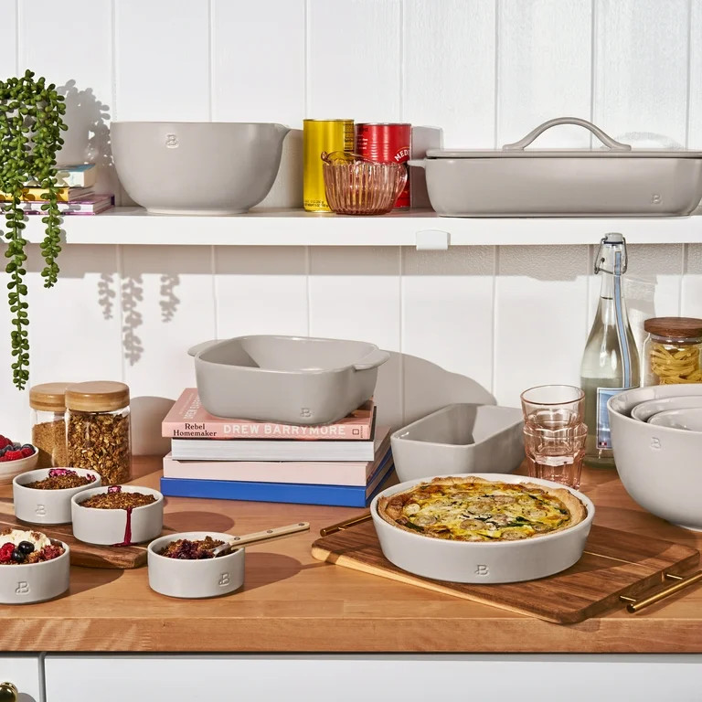 Beautiful 3 QT Stoneware Batter Mixing Bowl, Porcini Taupe by Drew Barrymore | Walmart (US)