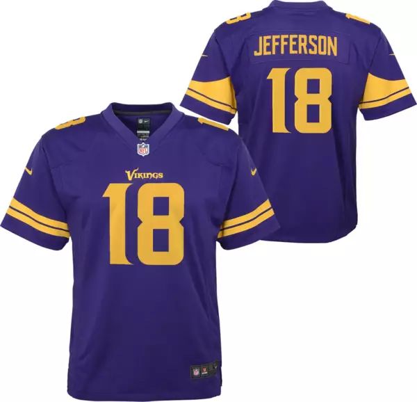 Nike Little Kids' Minnesota Vikings Justin Jefferson #18 Color Rush Purple Game Jersey | Dick's Sporting Goods