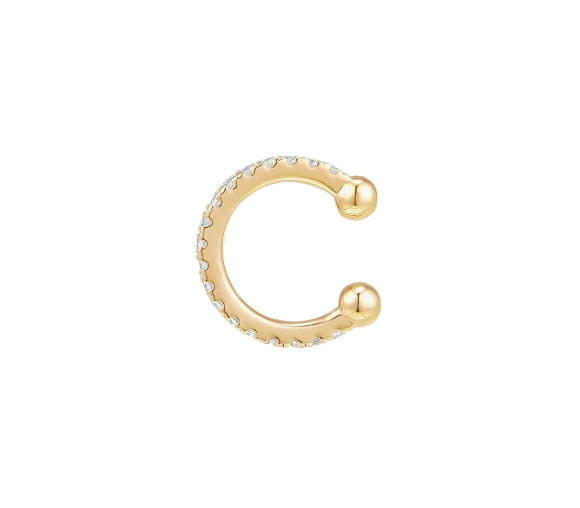14k Vermeil No Piercing CZ Diamond Ear Cuff | Emily Volaski