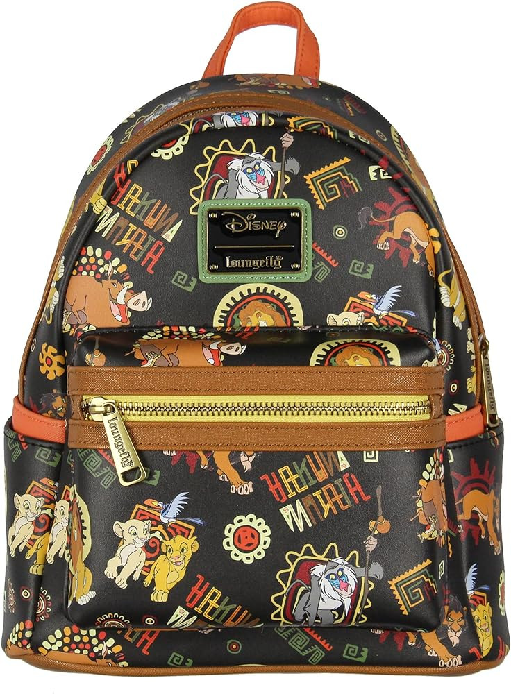 Loungefly Disney Lion King Multi-Character Tribal Patterns Allover Print Mini Backpack | Amazon (US)