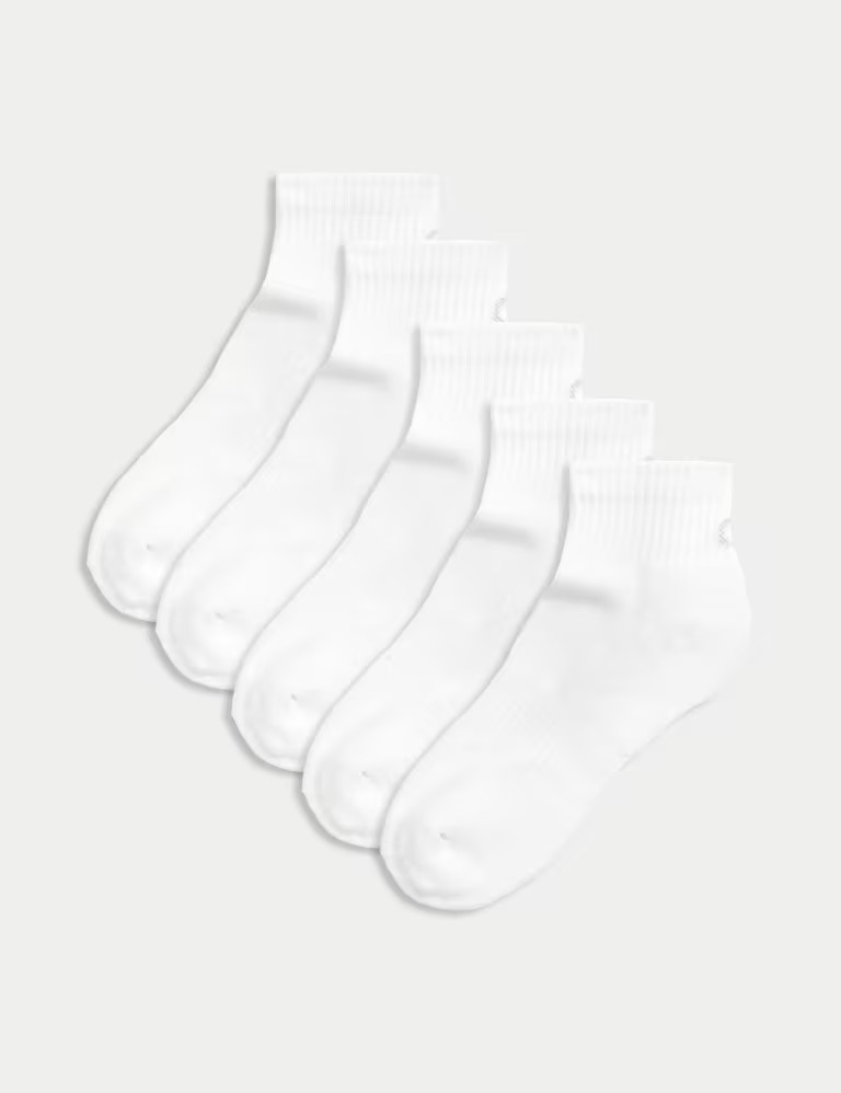 5pk Cotton Rich Cushioned Anklets | Goodmove | M&S | Marks & Spencer (UK)