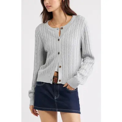 BP. Button Front Cotton Blend Cardigan in Pink Primrose at Nordstrom, Size X-Large | Nordstrom