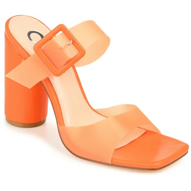 Journee Collection Womens Luca Tru Comfort Foam Open Square Toe Block Heel Sandals | Walmart (US)