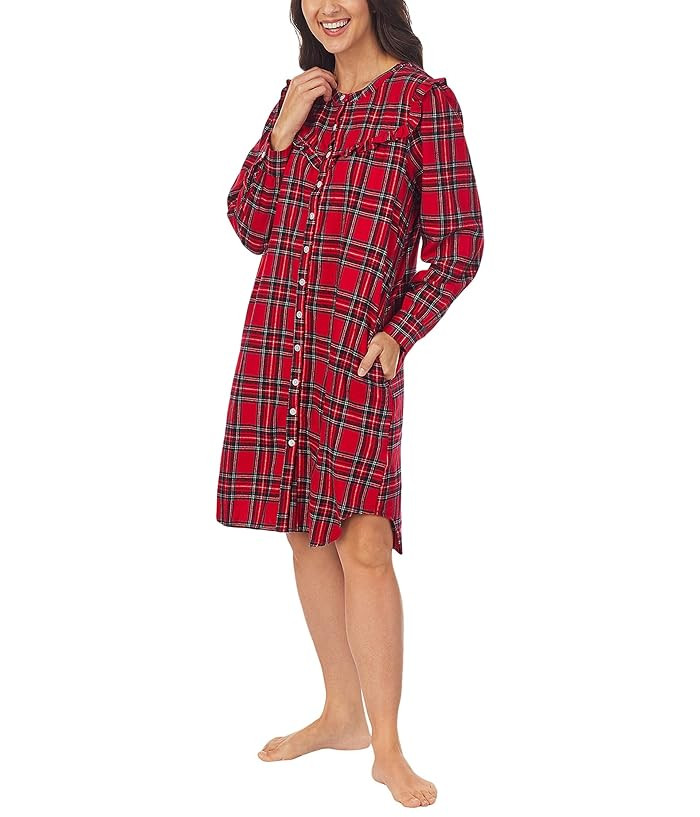 Lanz of Salzburg Short Button Front Nightshirt | Zappos