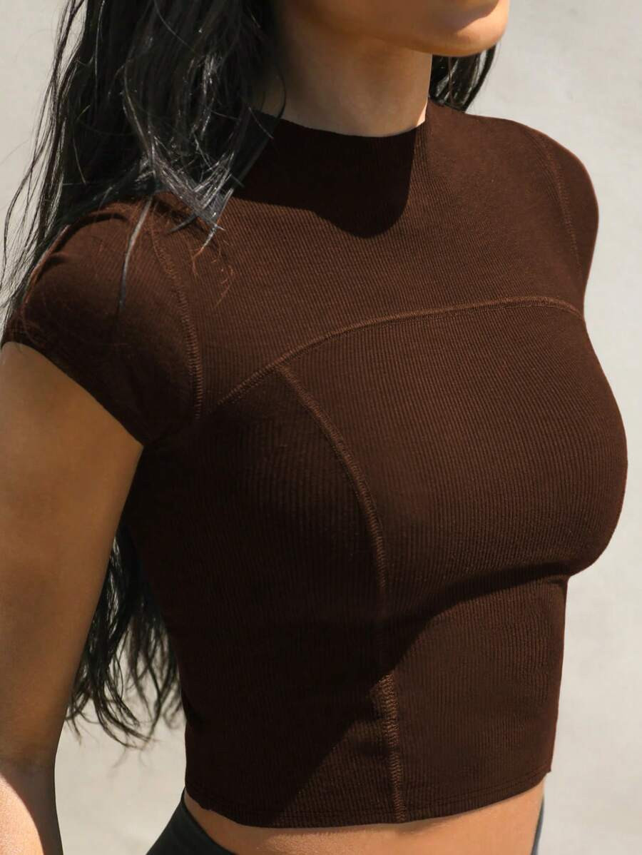 INAWLY Women's Solid Color Short Sleeve T-Shirt For Summer | SHEIN