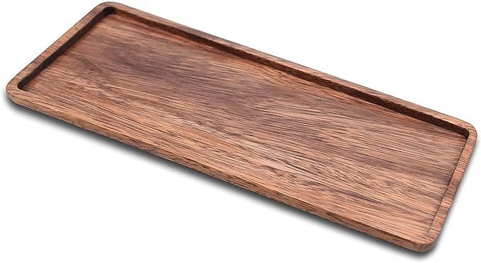 13.8 Inch Solid Wood Serving Platters and Trays of Natural Acacia Wood Log Charcuterie Boards,Che... | Amazon (US)