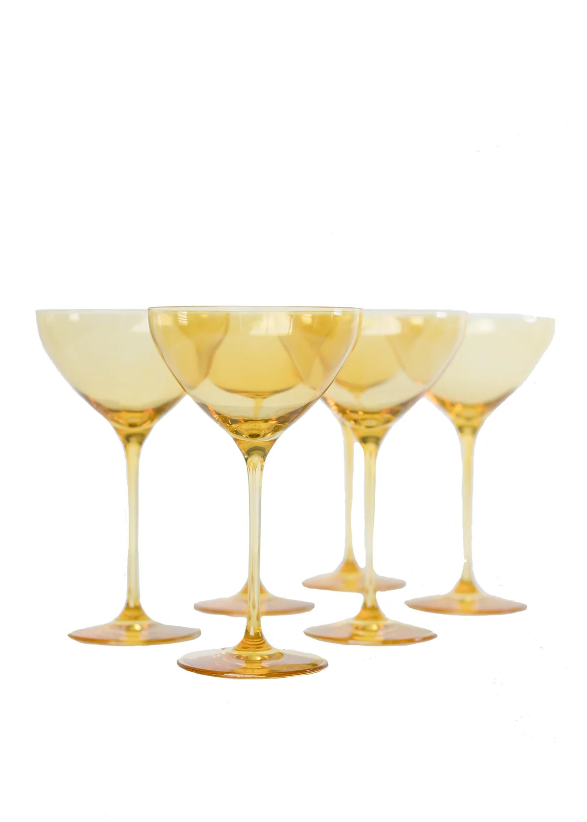 Estelle Colored Martini Glass in Yellow, Set of 6 | Over The Moon