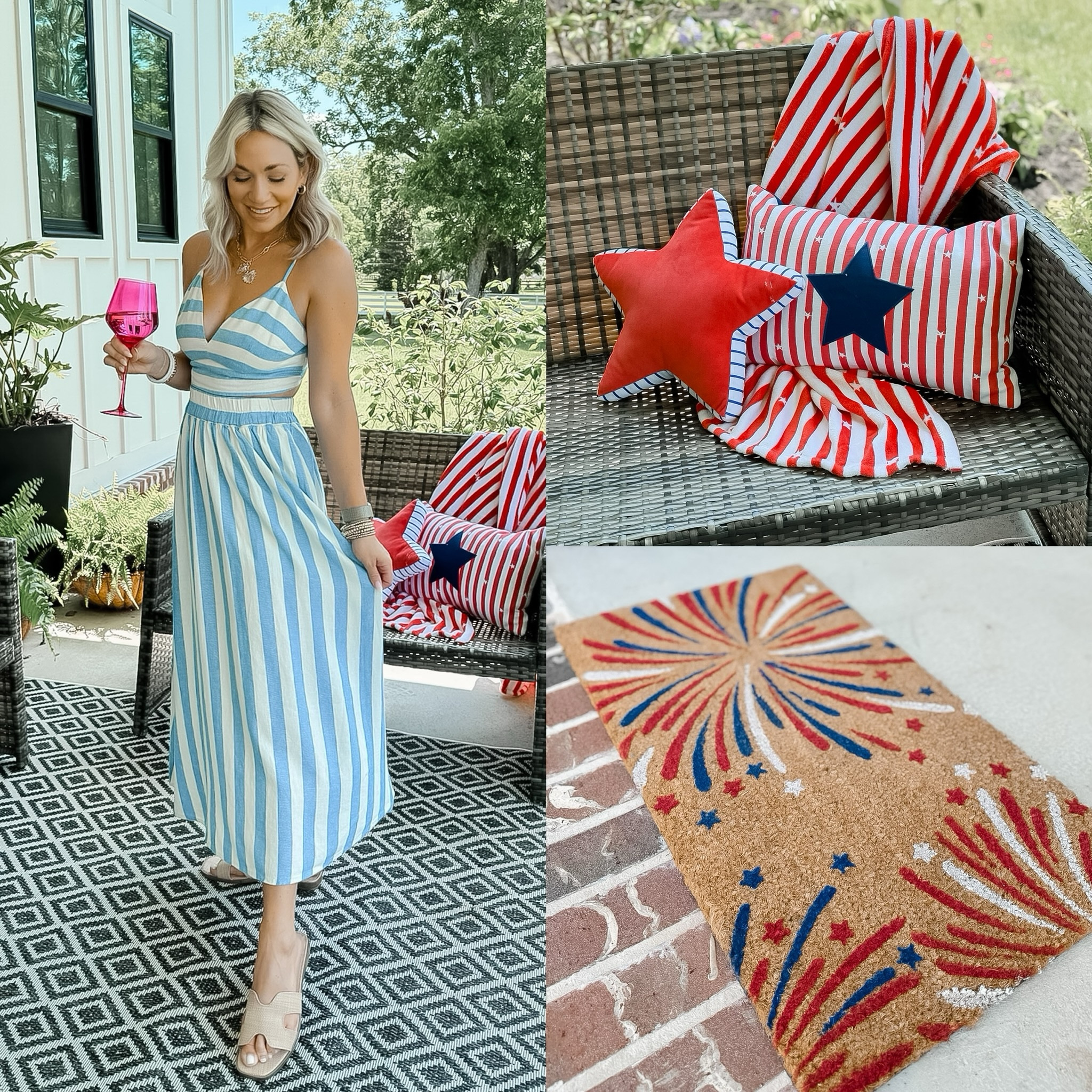20% off decor! How perfect are these Target finds for The 4th of July! Loving this set for summer vacation outfits! Wearing a small in top (should have done true size xs) and xs in skirt. 

#TargetPartner #Targetstyle  #AD @target @targetstyle

#LTKSummerSales #LTKSaleAlert #LTKHome