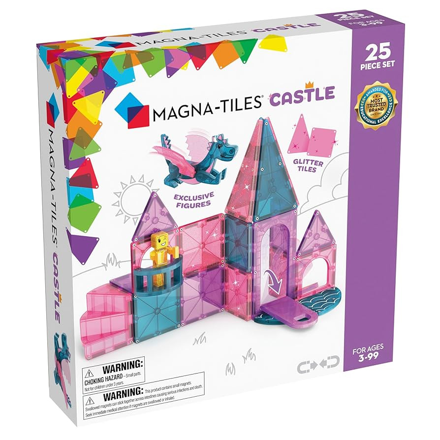 MAGNA-TILES Castle 25-Piece Magnetic Construction Set, The Original Magnetic Building Brand | Amazon (US)