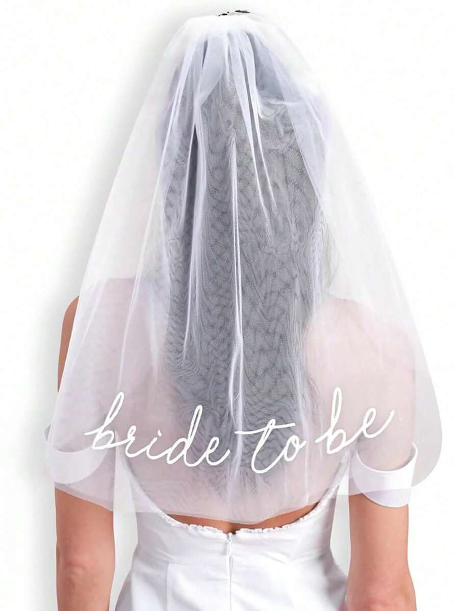 1pc Bride To Be Veil Headband With Comb, Wedding Bridal Veil, Bachelorette Party Accessory | SHEIN