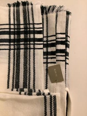 NWT J.Crew Classic Checked Blanket Scarf - Black & White | eBay US
