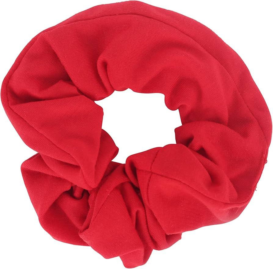 Jumbo Cotton Scrunchie Hair Tie - Red | Amazon (US)