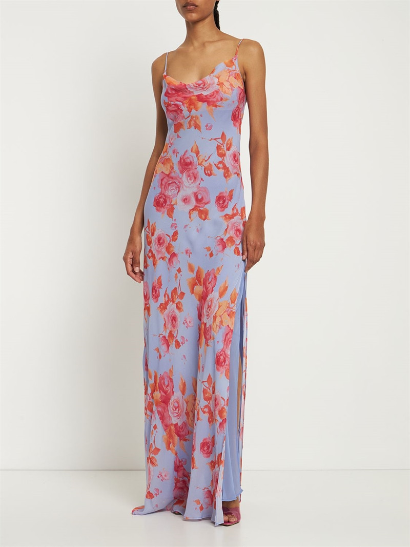 Isabelle printed georgette long dress | Luisaviaroma