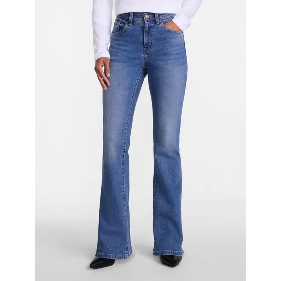 Scenario Women's Mid Rise Bootcut Jeans, Sizes 0-20, 0S-20S, 4L-14L | Walmart (US)