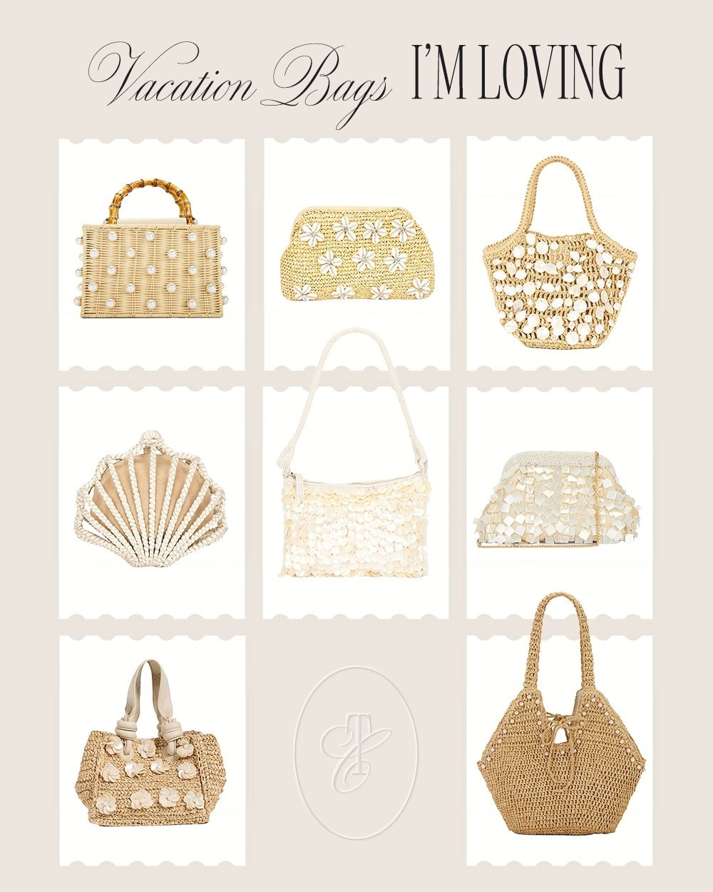 Vacation bags I’m loving 🤍

Vacation style, vacay bags, neutral purses, neutral totes, straw bags