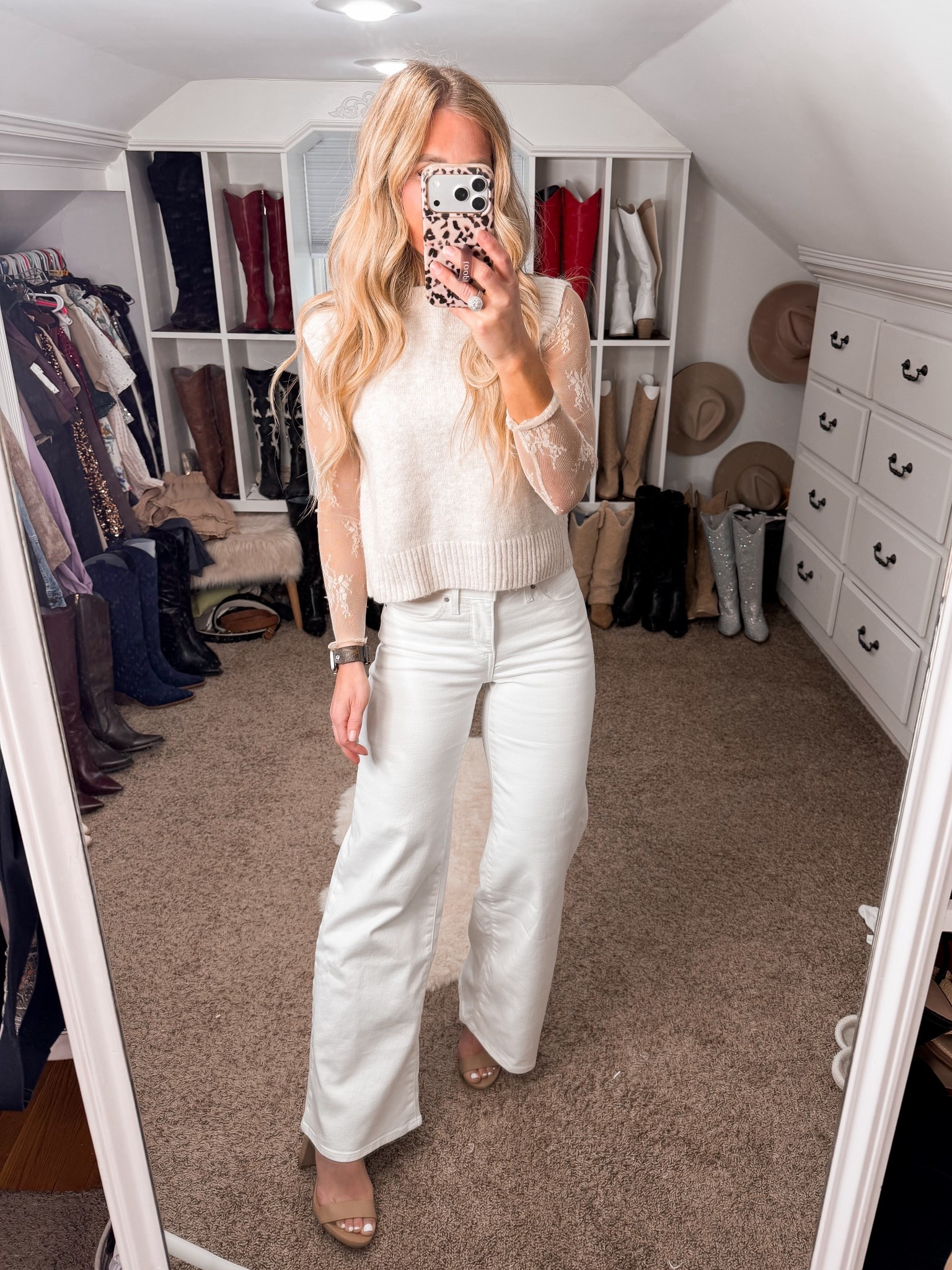 shop this entire Amazon look- from head to toe! The best white denim with a tummy control panel & not see through! 

Work outfit, going out outdo, dinner outfit, spring outfit idea, date night outfit inspo