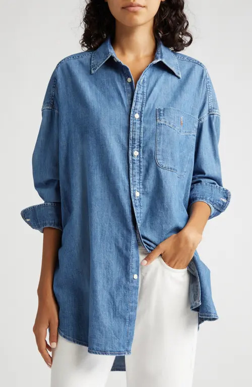 Polo Ralph Lauren Denim Button-Up Shirt in Golfito Wash at Nordstrom, Size Medium | Nordstrom