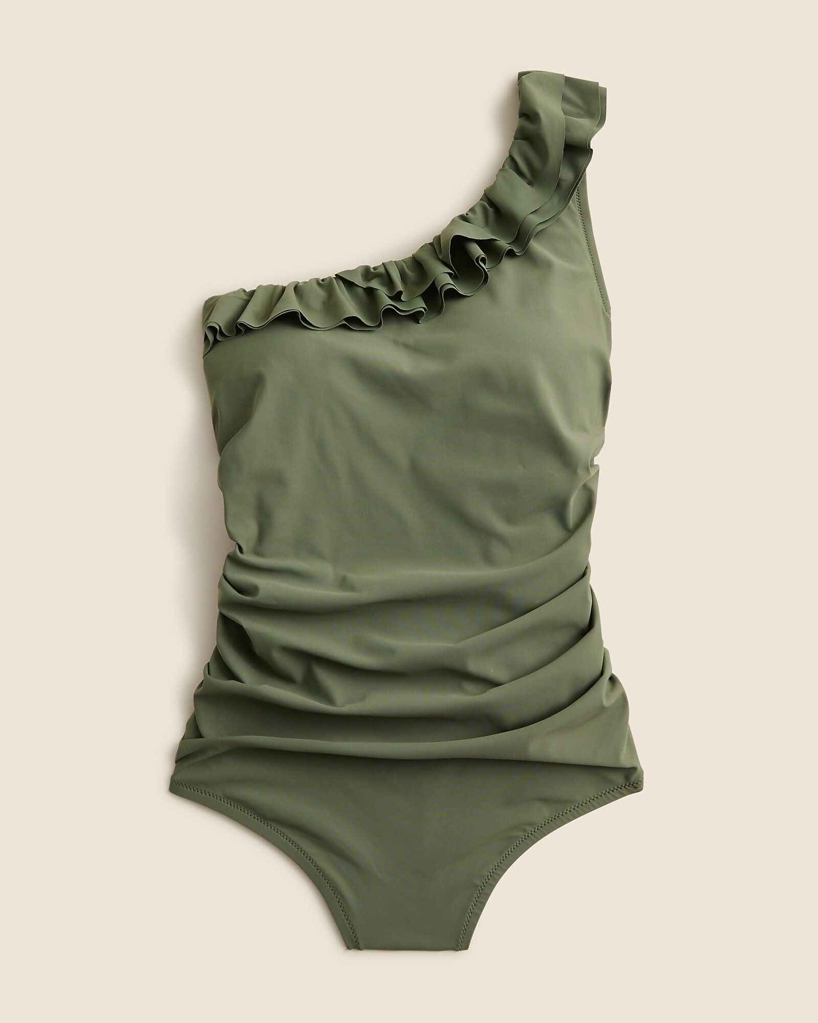 Matte ruffle one-shoulder one-piece swimsuit | J. Crew US