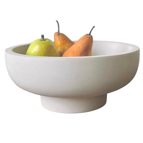 OAKOA Concrete Fruit Bowl for Kitchen Counter - Large Decorative Bowl for Home Decor - Modern Pedestal Bowl - Key Bowl for Entry Table - Footed Bowl - Entryway Bowl for Keys | Amazon (US)