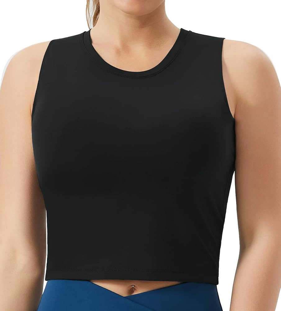 THE GYM PEOPLE Women's Medium Support Sports Bra Removable Padded Sleeveless Workout Crop Tops | Amazon (US)