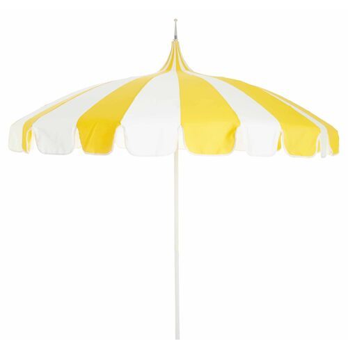 Pagoda Patio Umbrella, Yellow/White | One Kings Lane