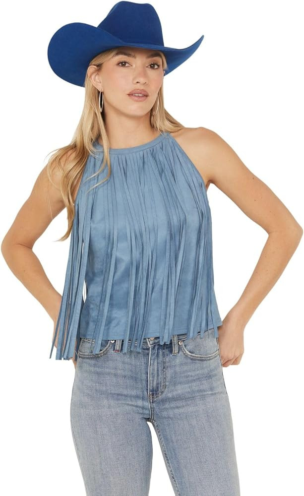 Idyllwind Women's Madie Faux Suede Fringe Tank - IWSP24K1-STELBL X- US Steel Blue | Amazon (US)
