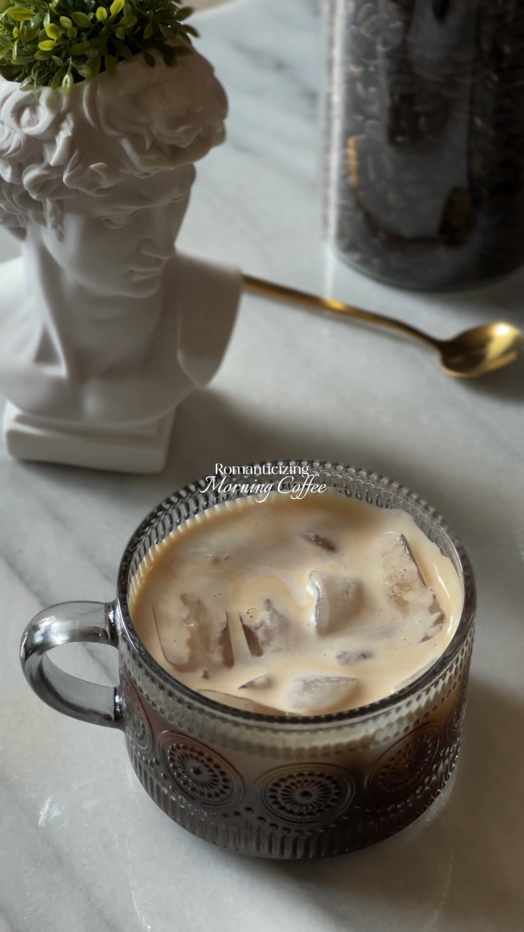 Romanticizing every day small moments - my modern minimalist coffee bar has been one of my favorite easy kitchen styling additions. 

Vintage coffee mug, vintage inspired mug, coffee mug with gold spoons, gold spoons for coffee bar, Greek bust decor, succulent planter, modern canister,
Glass canisters, marble tray, marble pastry board, marble cutting board, Amazon home, Amazon decor, Amazon home finds, found on Amazon, Amazon kitchen. 


#LTKstyletip #LTKfindsunder50 #LTKhome