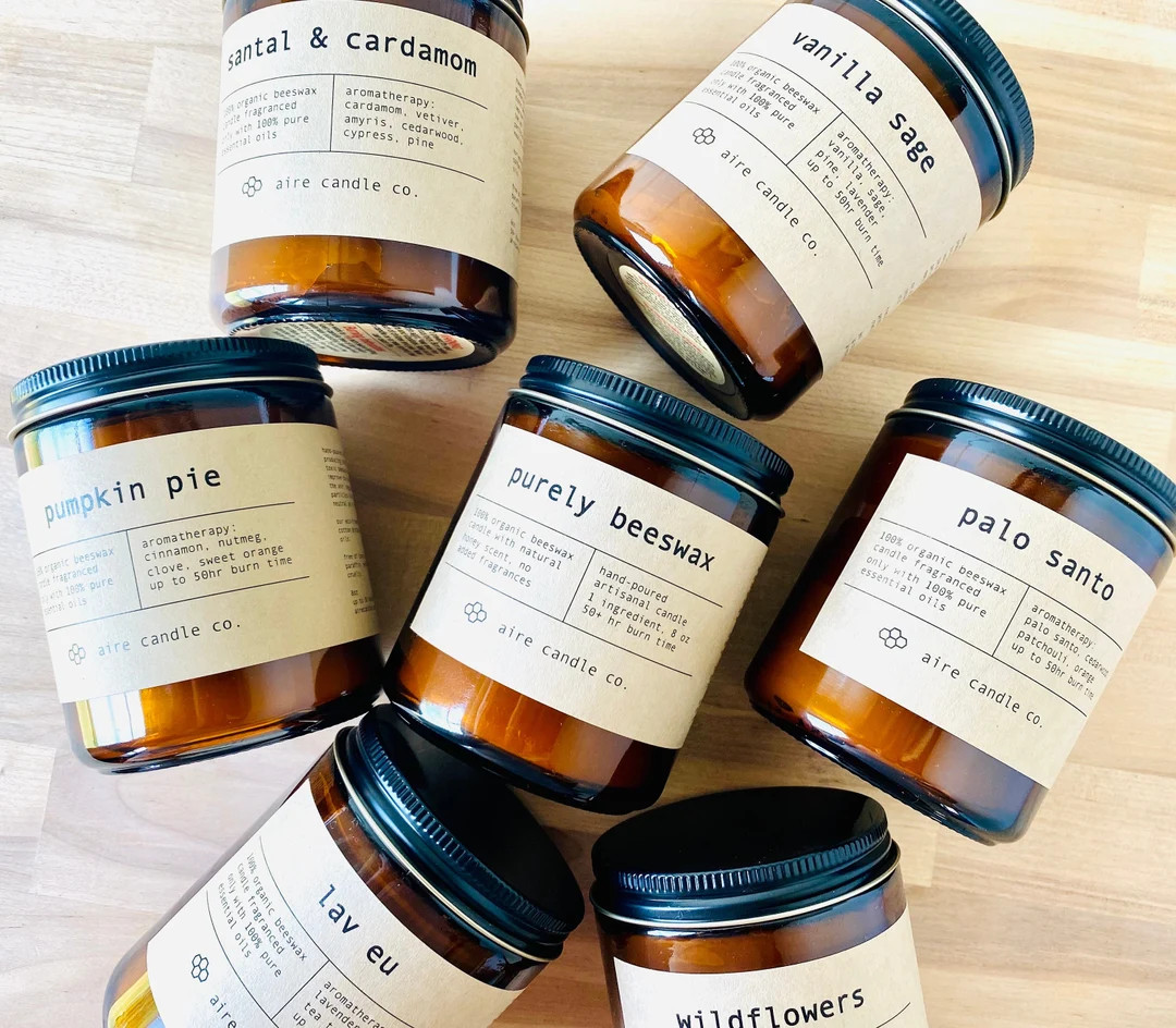 Beeswax Candles  100% Pure Organic Beeswax and Pure Essential - Etsy | Etsy (US)