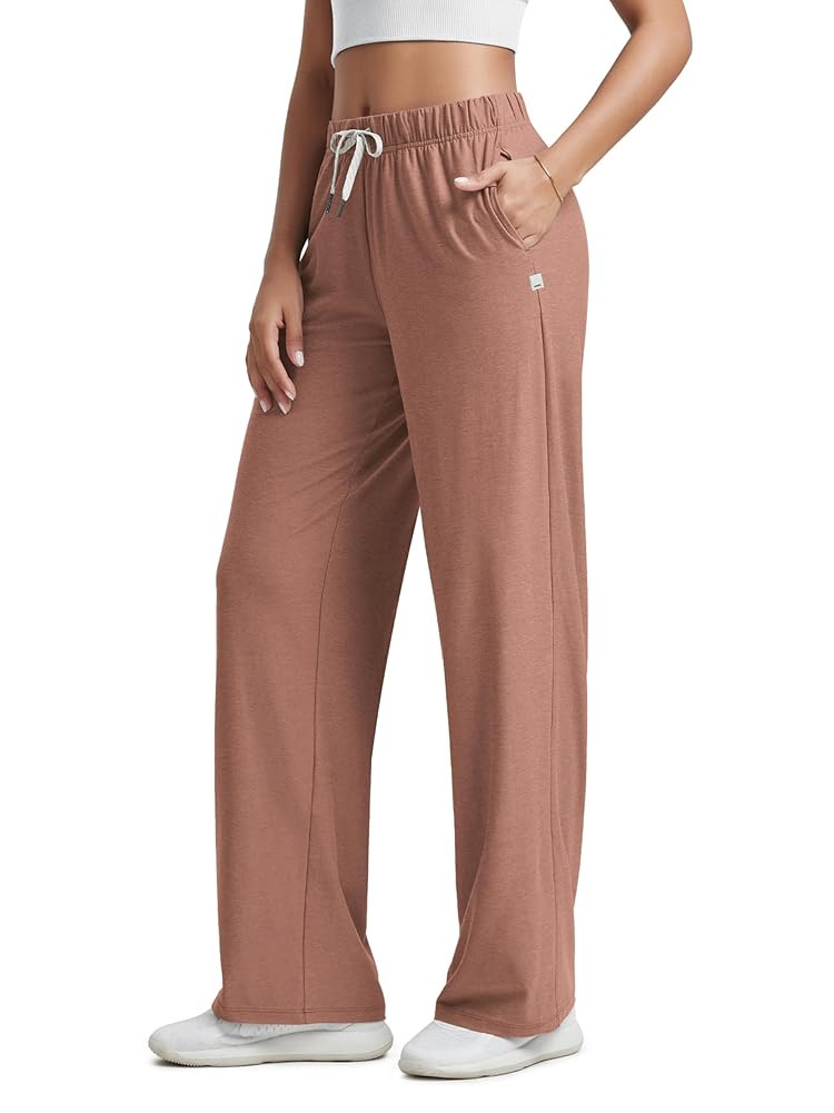 ODODOS Women's Straight Leg Pants Ultra Soft Stratum Tech Relaxed Casual Pajama Lounge Pants with... | Amazon (US)