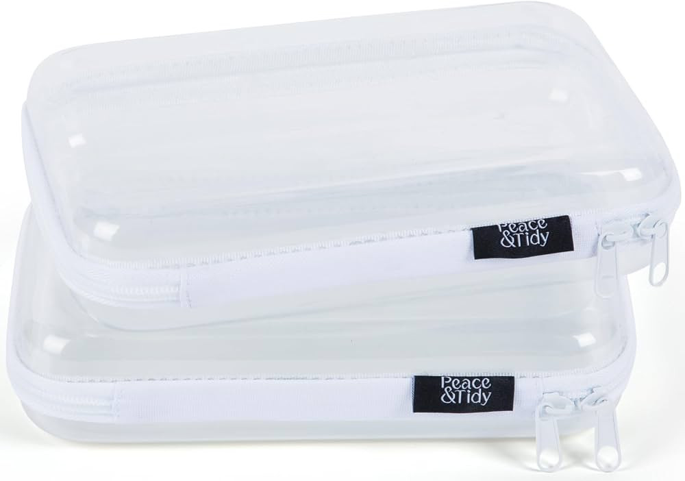 Peace & Tidy Clear Zippered Storage Bin – 5.5"x8.5" Hard-Sided, Stackable Organizer for Toys, C... | Amazon (US)