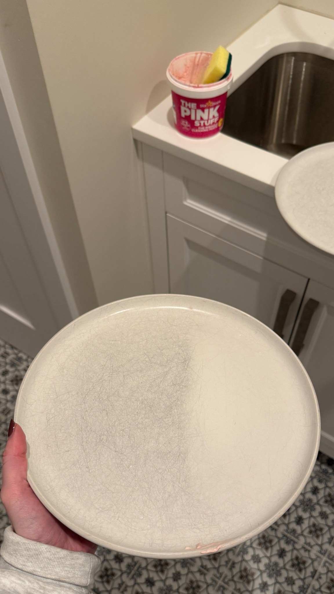 FYI if you have matte dinnerwear and the utensil marks drive you crazy you NEED the pink stuff  

#LTKHome #LTKdayinmylife