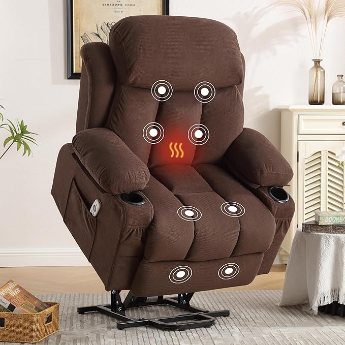 BOSMILLER Power Lift Recliner Chair for Elderly with Vibration Massage and Lumbar Heating Electri... | Amazon (US)