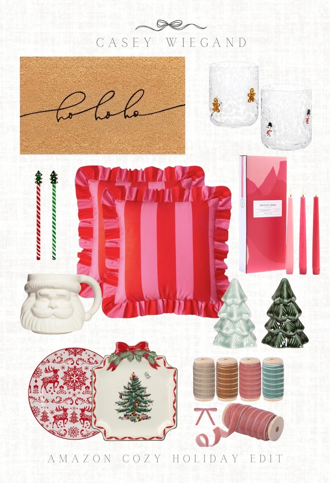 Amazon Cozy Holiday Edit

The cozy touches that make your home feel festive and warm …. pillows, mugs, candles, ribbons, and all the little details that make a space come alive this time of year. ✨🎄 Every piece is charming and fun and just brings that holiday cheer into your corners.



#HolidayHome #CozyHolidayEdit #AmazonHoliday #ChristmasDecor #CaseyWiegandHome #CozyTouches #HolidayFavorites #AmazonFinds #ChristmasMagic #IntentionalHome

#LTKHome #LTKHoliday #LTKSeasonal