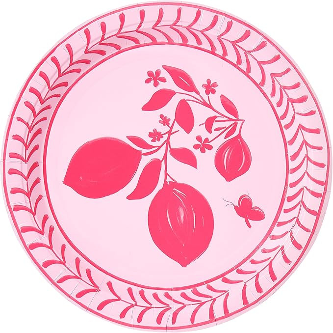 Set of 8 Disposable Paper Margarita Dinner Plates in Light Pink and Pink - Great for weddings, po... | Amazon (US)