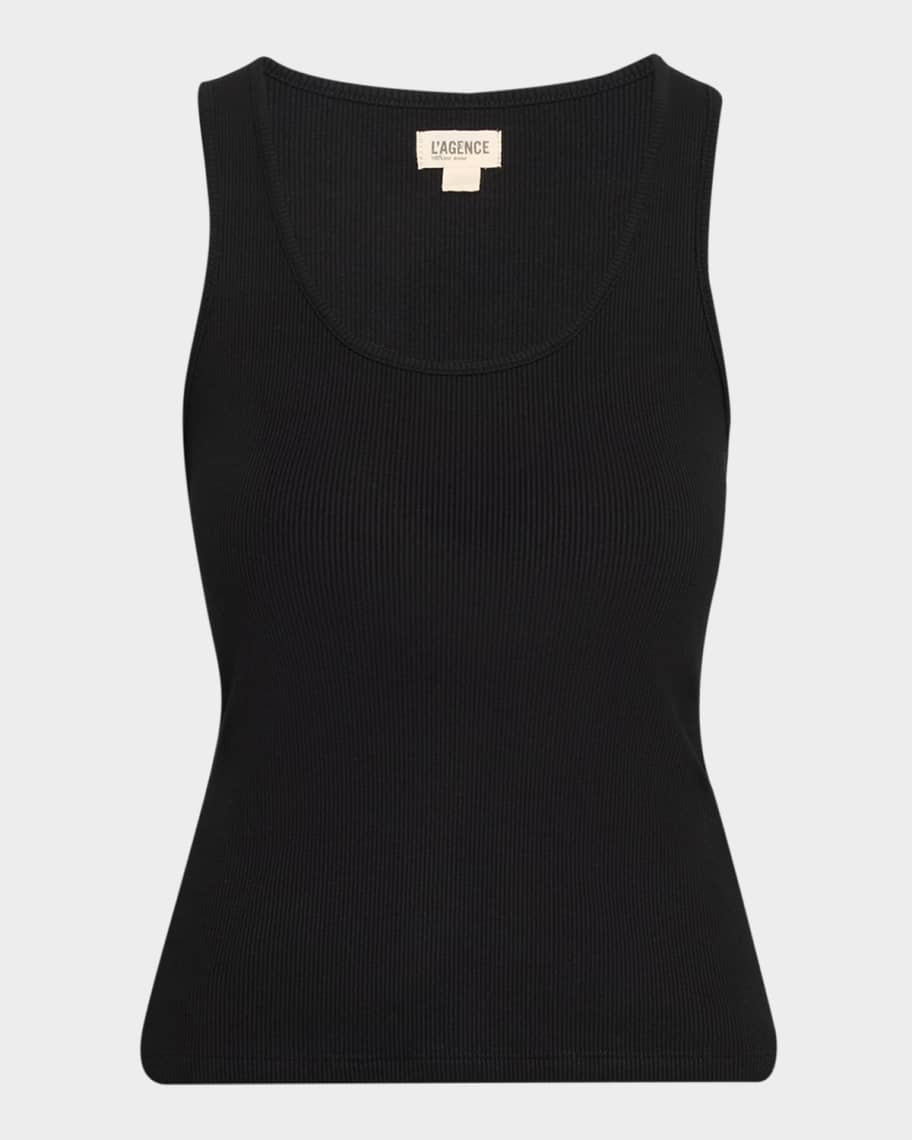 L'Agence Adira Scoop-Neck Tank Top | Neiman Marcus