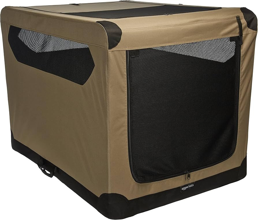 Amazon Basics Dog Crate, Travel Dog Kennel Double Door Collapsible, Lightweight Soft-Sided Foldin... | Amazon (US)