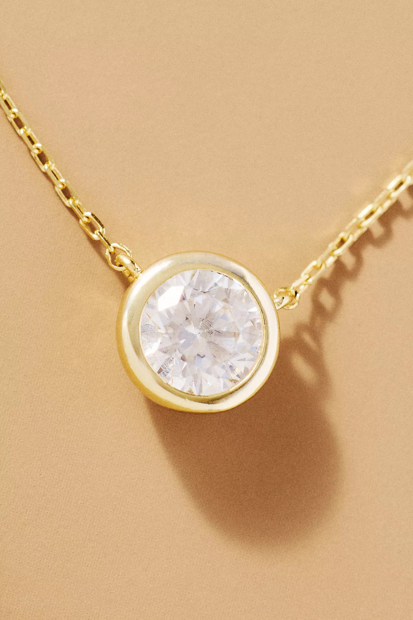 Shashi Bezel Solitaire Moissanite Necklace | Anthropologie (US)