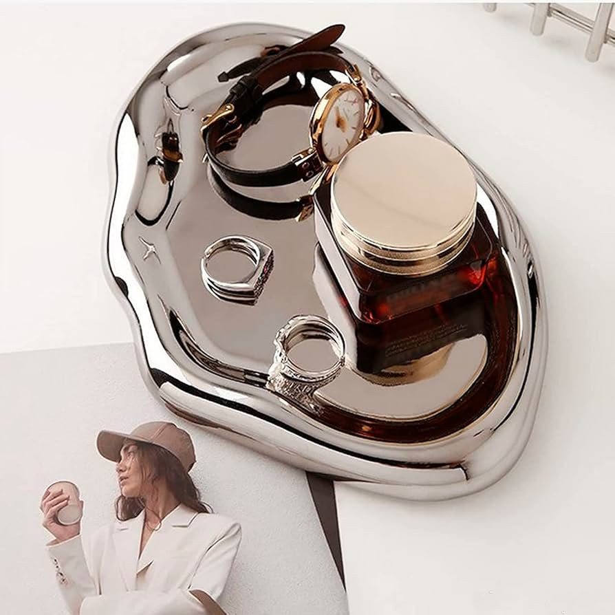 Modern Minimalist Ceramic Tray, 10.6"*7.5" Jewelry Countertop Organizer Tray for Home Decor, Dres... | Amazon (US)