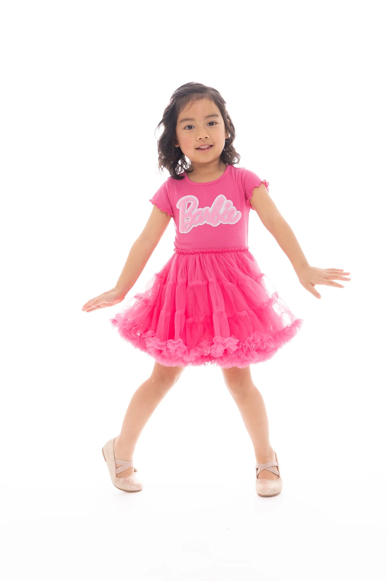 Barbie Toddler Girl Tiered Tutu Dress with Chenille Patch, Sizes 12M-5T - Walmart.com | Walmart (US)