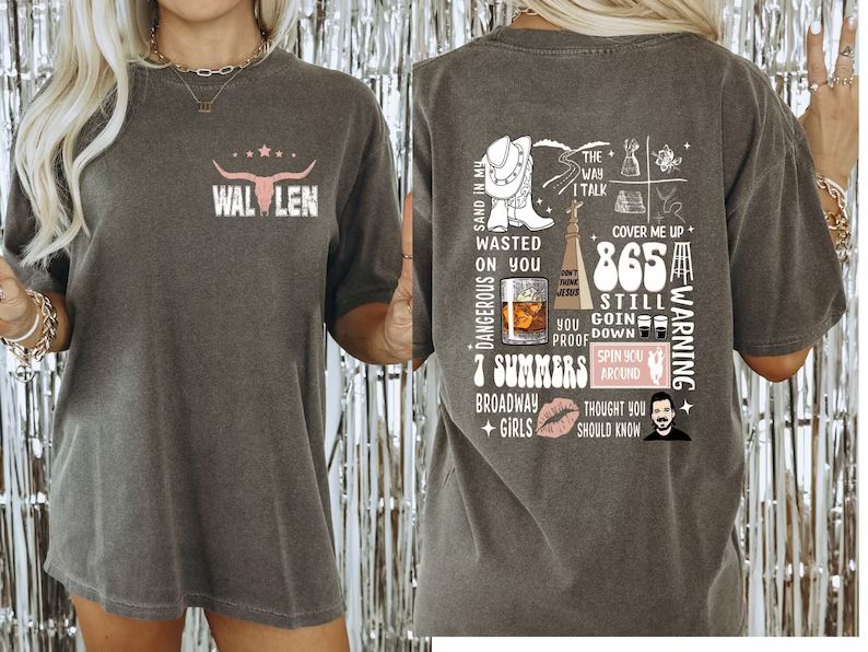 Comfort Colors Vintage Wallen2 Sided Shirt,Gift For Her,Country Music Shirts,CountryGirlShirt,Ove... | Etsy (US)