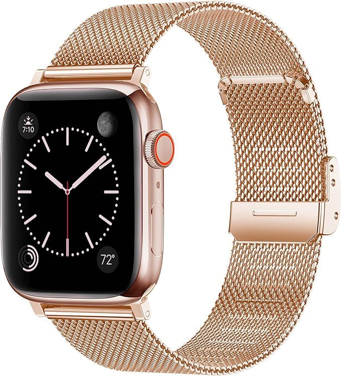 Swhatty Bands Compatible with Apple Watch Band 38mm 40mm 42mm 44mm for Women Men, Magnetic Stainl... | Amazon (US)
