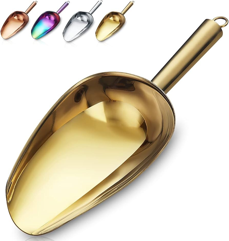 Gold Ice Scoop, Fashion Ice Cream Scoop, Premium Stainless Steel Cookie Scoop, Dog Food Scoop, St... | Amazon (US)