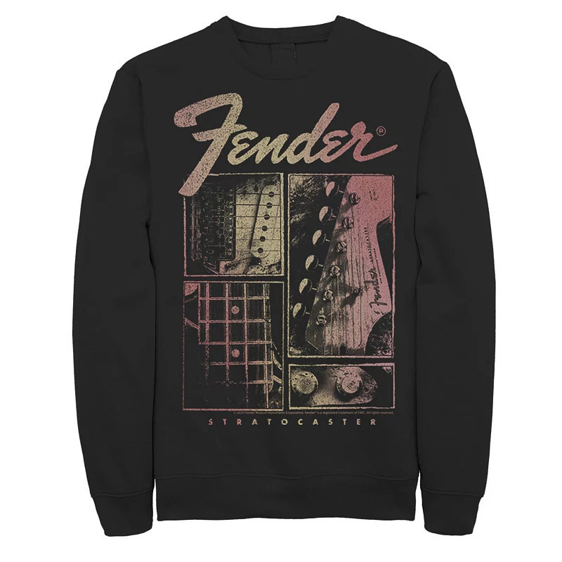 Men's Fender Stratocaster Panels Sweatshirt, Size: Medium, Black | Kohl's