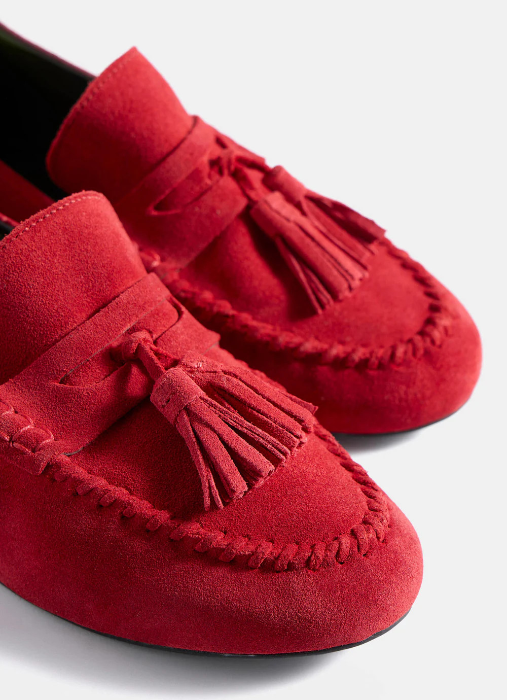 Indie Red Suede Loafers | Mint Velvet